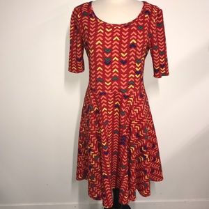Lularoe Nicole dress XL red print Geometric